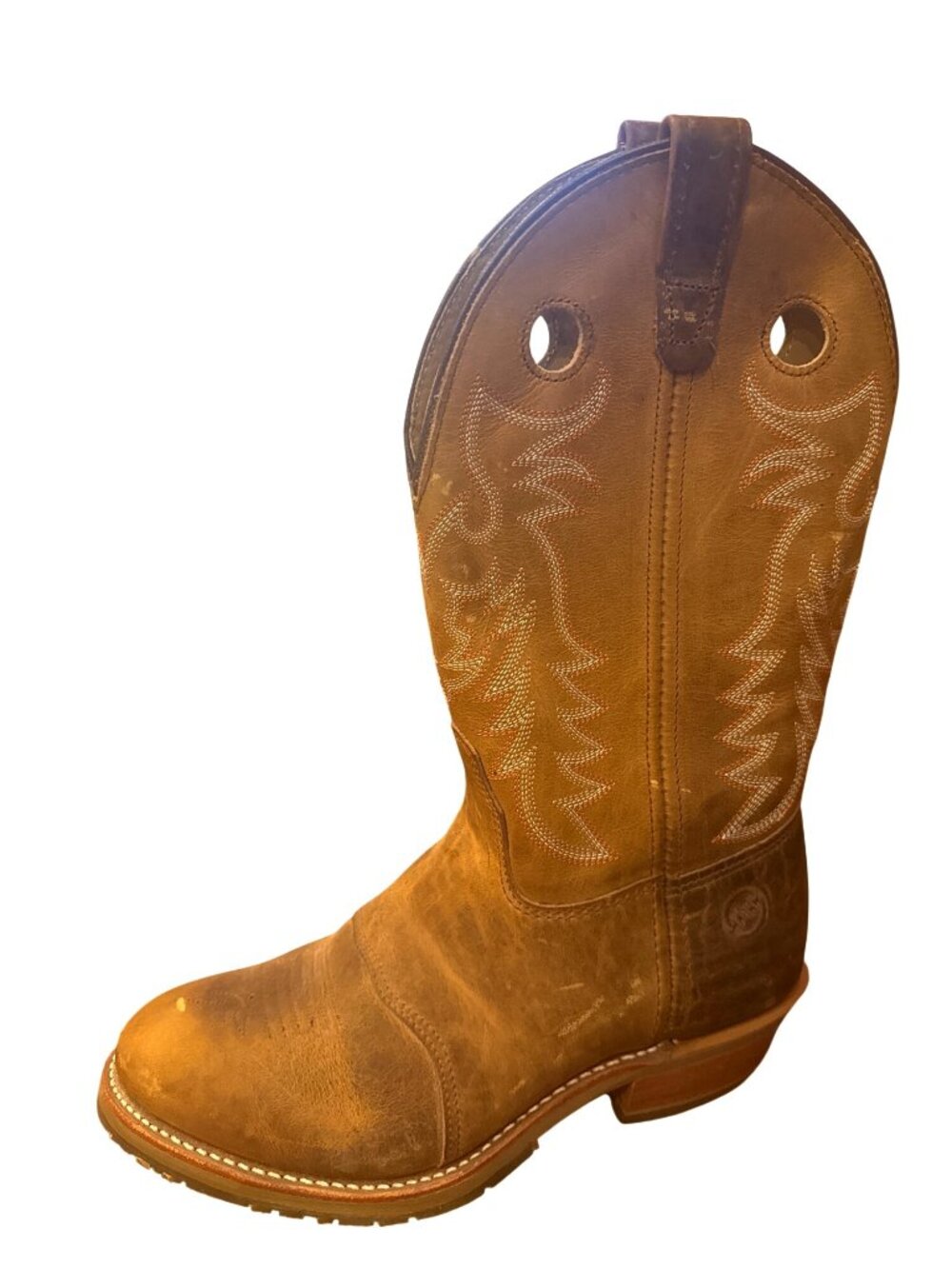 Double-H Daniela DH5159 Womens 10M Brown Distressed Leather Cowboy Boots USA